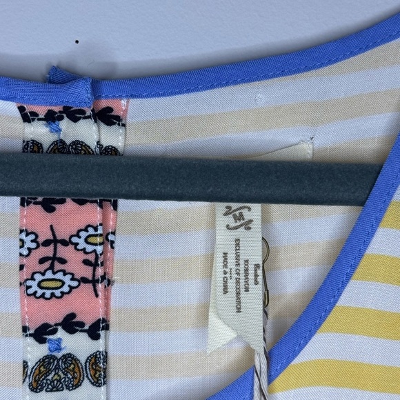 Matilda Jane On My Mind Top NWT size Medium- yellow and blue floral and stripes - Picture 5 of 7
